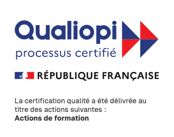 Marque Qualiopi, processus certifié — République française. La certification qualité a été délivrée au titre des actions suivantes : actions de formation